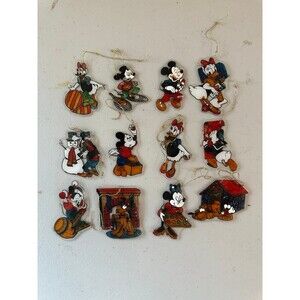 Vintage 1995 Enesco Disney Lot Thin Flexible Shrinky Dinks Christmas Ornaments